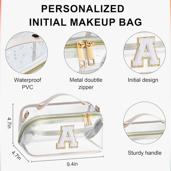 Clear Initial “R” Makeup Bag - Picture 13 of 16